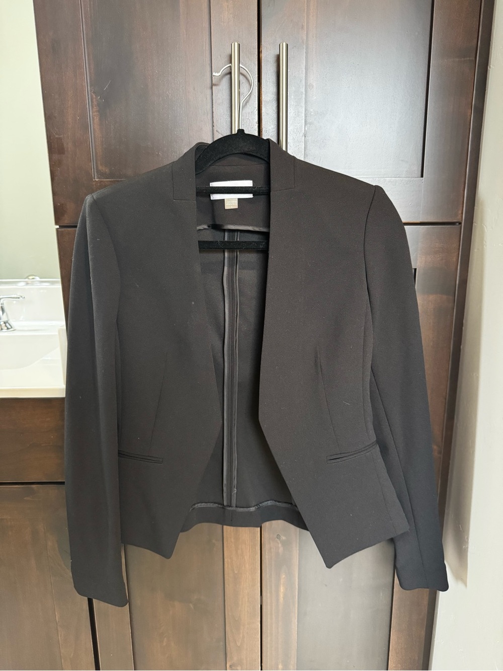 Calvin Klein Black Open-Front Cropped Blazer